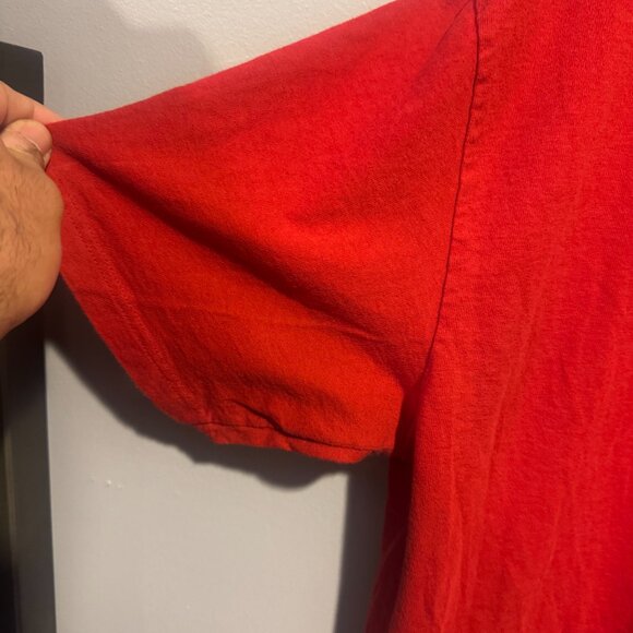 Share Vintage Y2K Distressed Tommy Hilfiger Red Shirt (Men's Large) Nike Adidas - Picture 9 of 9